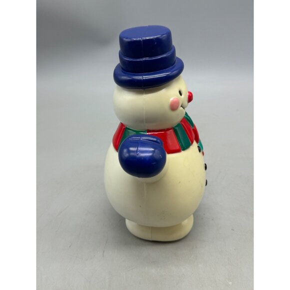 VTG Snowman BLOW MOLD Plastic Light COVERS 8" Blue Hat/Gloves No Light READ - Picture 5 of 7